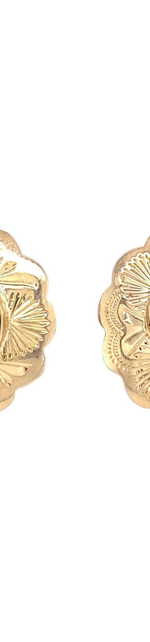 Vintage 14K Gold Clip Earrings with Garnet